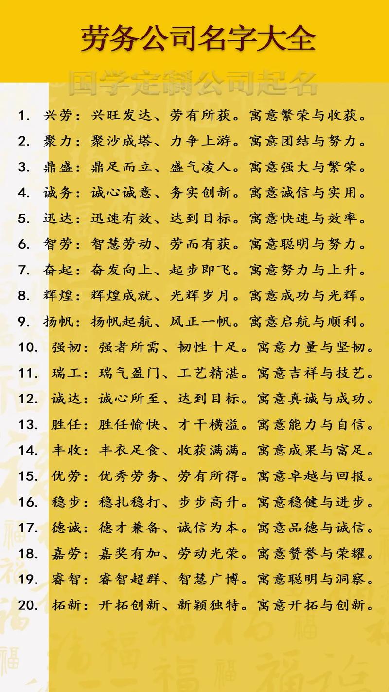 全国人力资源公司名字怎么取?-图1 全国人力资源公司名字怎么取?-图1