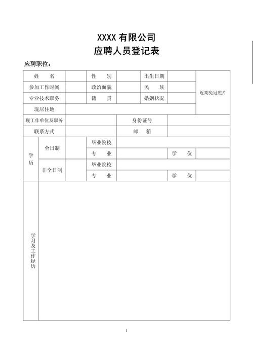 员工资料登记表,信息填写有何规范?-图1 员工资料登记表,信息填写有何规范?-图1